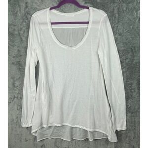 CP Shades shirt size‎ small white cotton silk long sleeve top lightweight beachy
